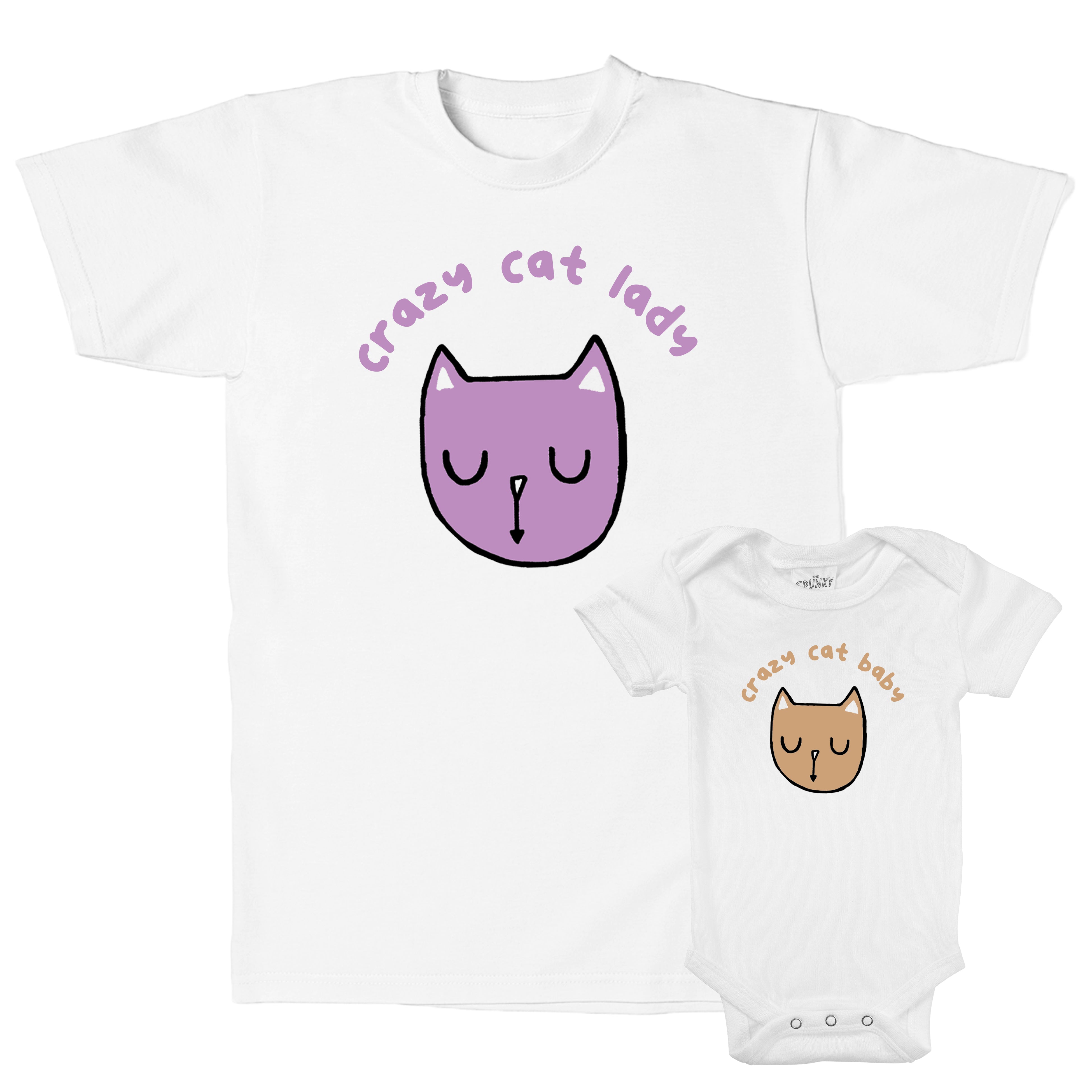 Crazy Cat Lady Mommy and Me Shirts The Spunky Stork Crazy Cat Lady Ladies Tee SM