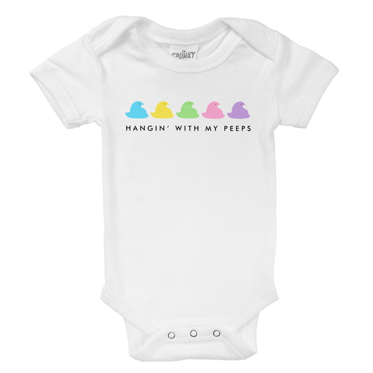 hanging with my peeps baby boys toddler girls easter graphic organic cotton onesie kids tee shirt