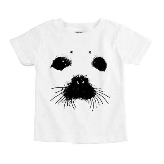 harp seal face organic cotton baby bodysuit toddler shirt