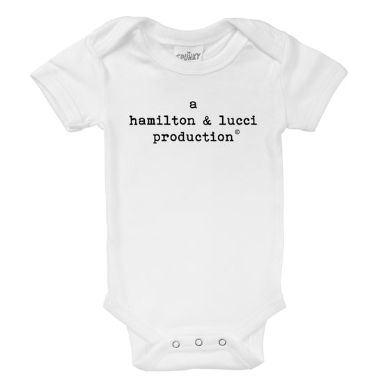 joint production parents names organic cotton customized newborn baby onesie shower gift or pregnancy birth reveal outfit