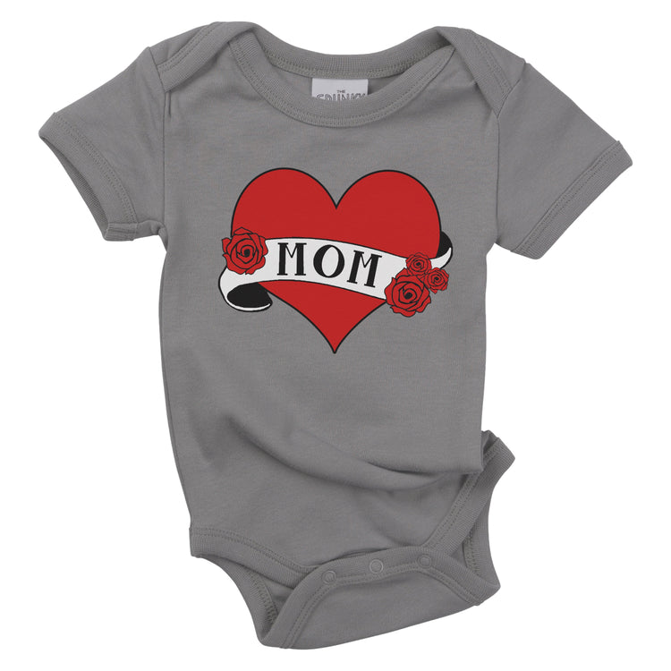mom heart tattoo organic cotton baby onesie toddler shirt