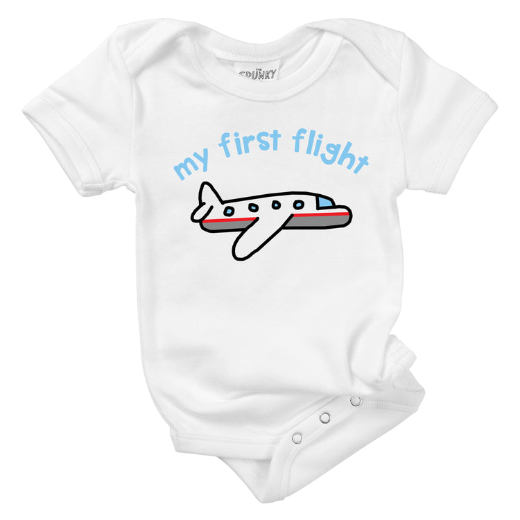 first airplane ride vacation organic cotton funny plane mode baby onesie
