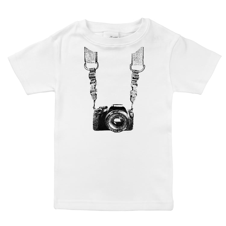 photographer camera with straps organic cotton baby onesie toddler shirt