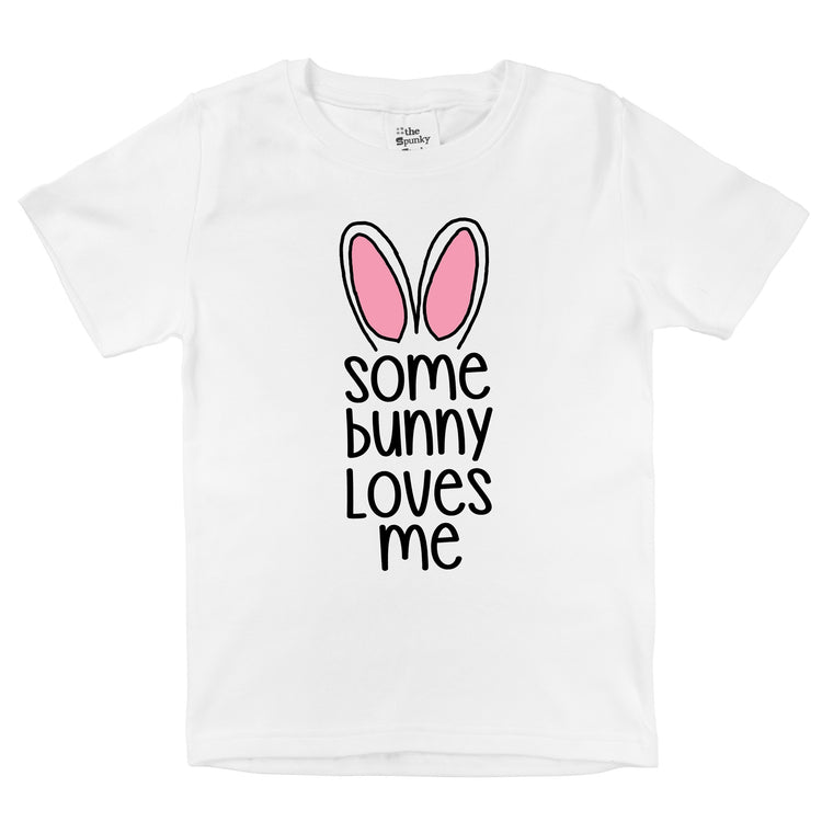 some bunny loves me easter rabbit unisex baby boy toddler girl graphic onesie tee shirt