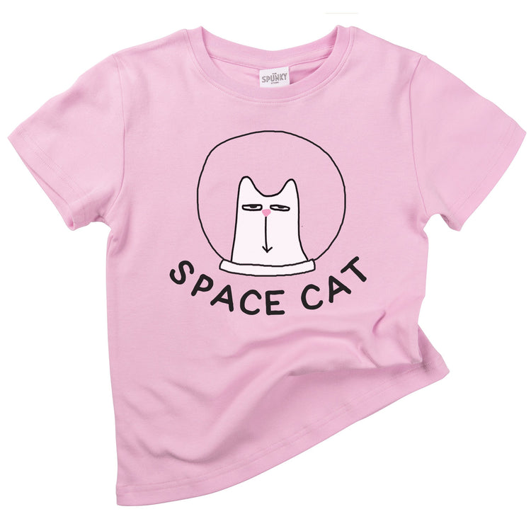 outer space cat astronaut funny organic cotton baby onesie toddler graphic tee shirt