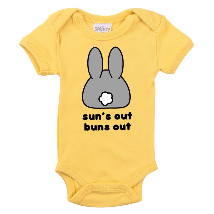 suns out buns out spring summer easter bunny baby boys toddler girls kids organic graphic rabbit tee shirt