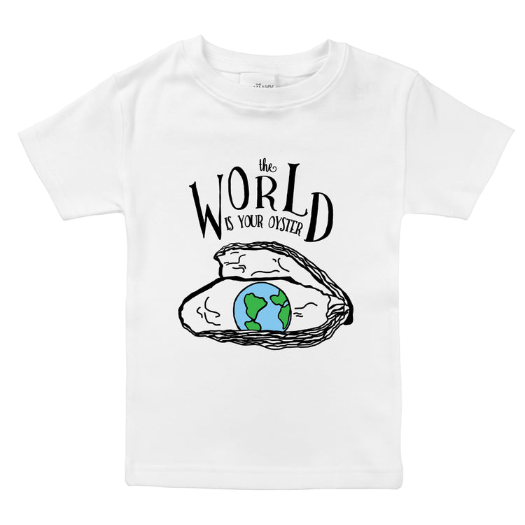 the world is your oyster world map globe pearl organic cotton baby onesie toddler shirt