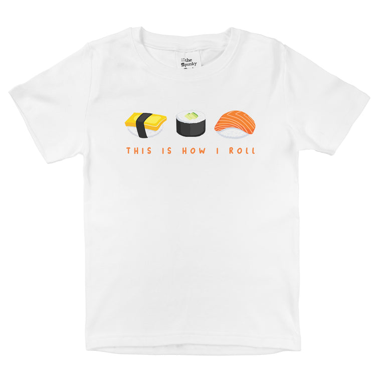 this is how i roll sushi nigiri organic cotton funny baby onesie toddler shirt