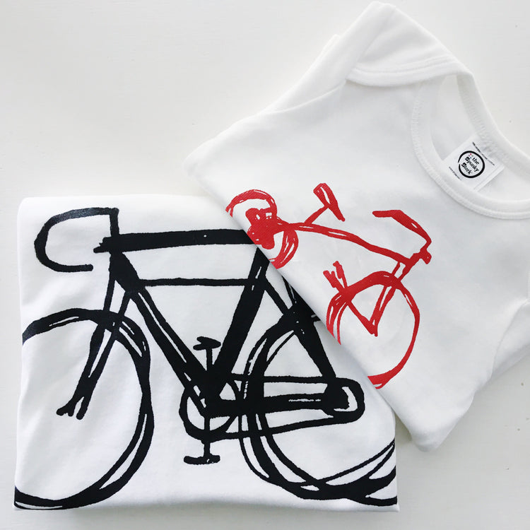 bike bicycle trike tricycle daddy & me riding rider matching father son daughter shirt baby toddler youth kid mens matching top