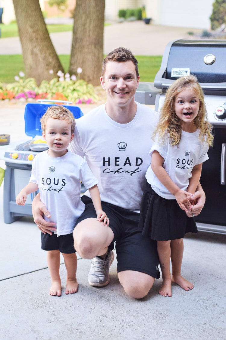 head souf chef taste tester daddy mommy & me matching baby onesie toddler youth ladies mens adult shirt set