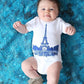 eiffel tower paris photograph unisex organic cotton rench baby onesie toddler shirt