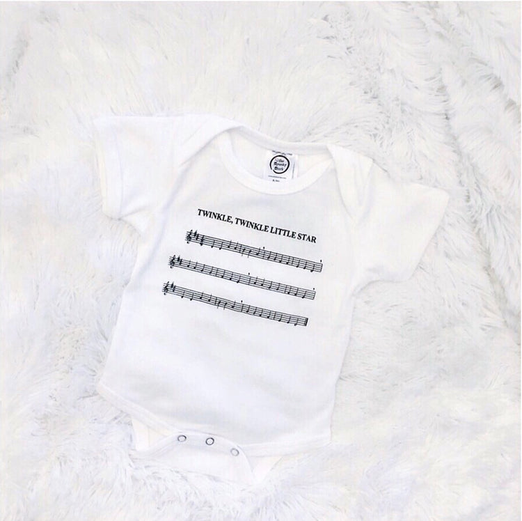 twinkle twinkle little star sheet music newborn preemie organic cotton baby onesie