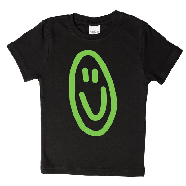 GreenSmileyFaceToddlerKidsTShi
