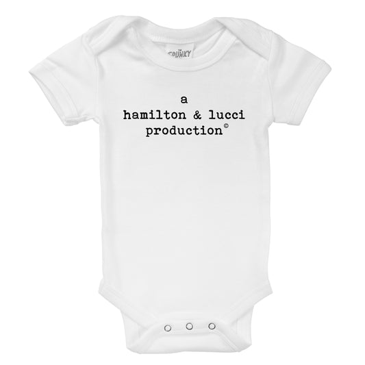 joint production parents names organic cotton customized newborn baby onesie shower gift or pregnancy birth reveal outfit