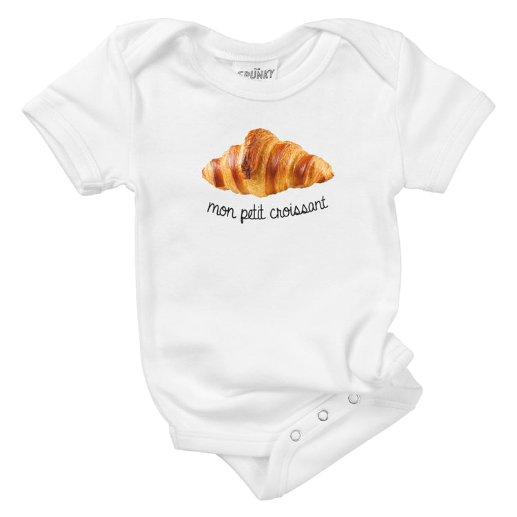 mon petit croissant organic cotton french baby onesie toddler shirt
