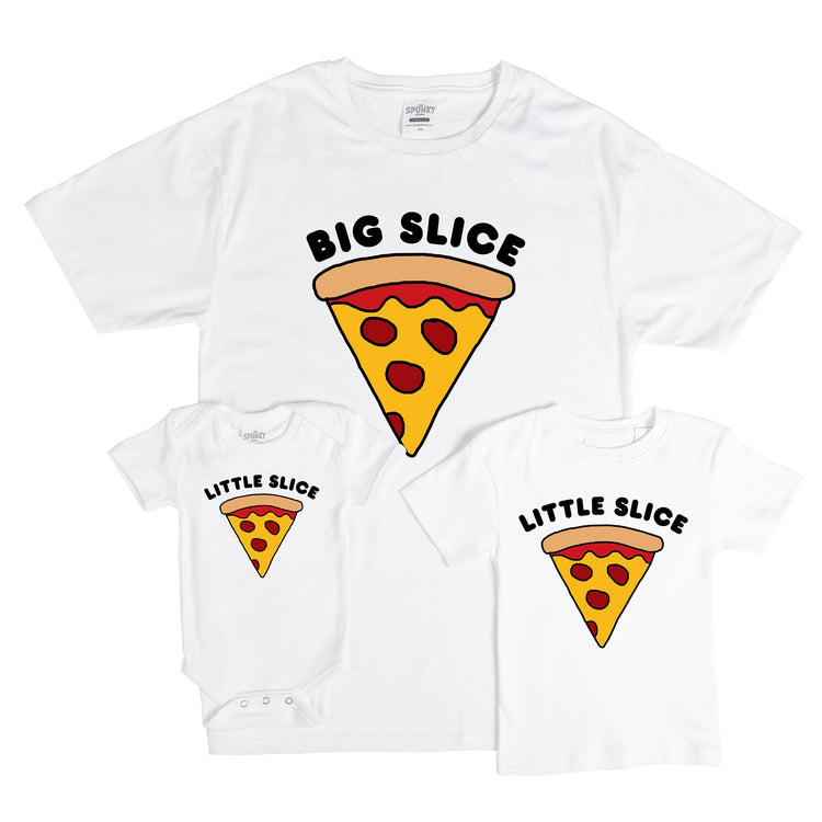pizza pie slice pepperoni pizza slice daddy me father son daughter matching funny graphic shirt baby onesie toddler tee kid set