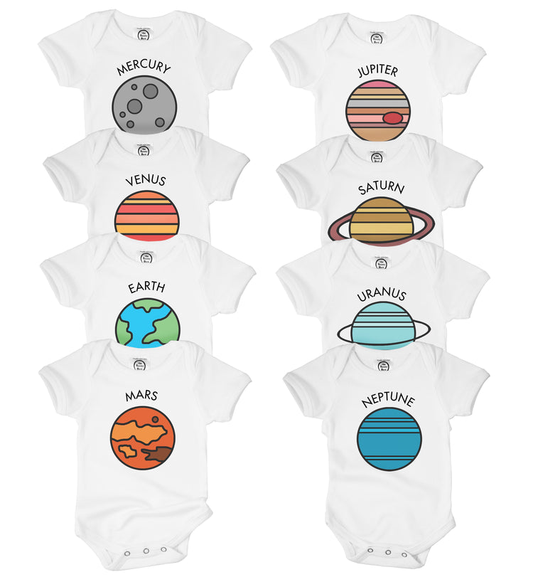 solar system planets baby onesie newborn shower gift space pack set