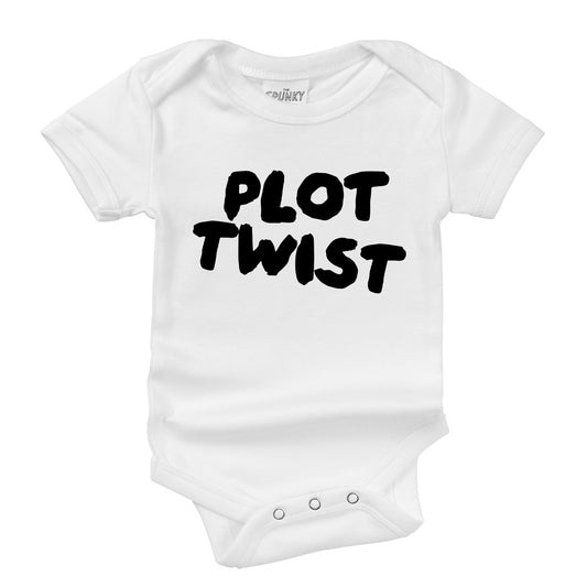 plot twist funny pregnancy announcement for dad husband reveal unexpected surprise pregnant organic cotton baby onesie