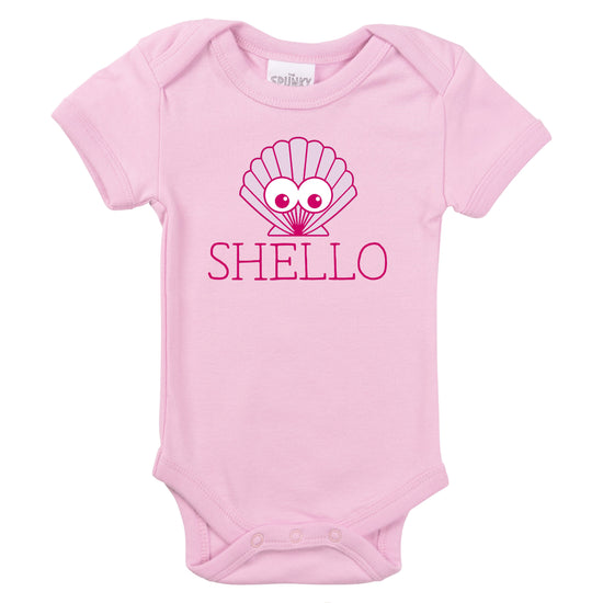 shello hello cute sea shell ocean lover beach babe organic cotton baby onesie cartoon graphic toddler tee shirt