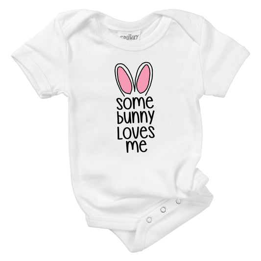 some bunny loves me easter rabbit unisex baby boy toddler girl graphic onesie tee shirt