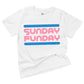 pink and blue sunday funday retro style organic cotton baby onesie toddler shirt