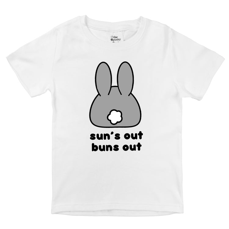 suns out buns out spring summer easter bunny baby boys toddler girls kids organic graphic rabbit tee shirt