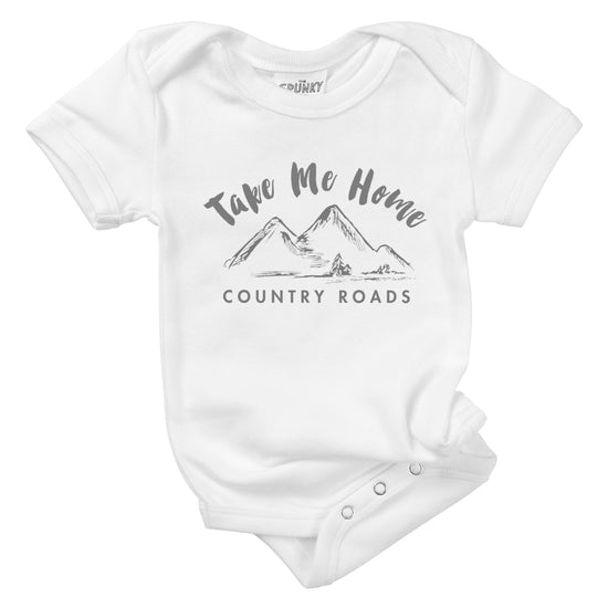 take me home country roads mountain mama west virginia wvu mountaineers organic cotton baby bodysuit toddler shirt