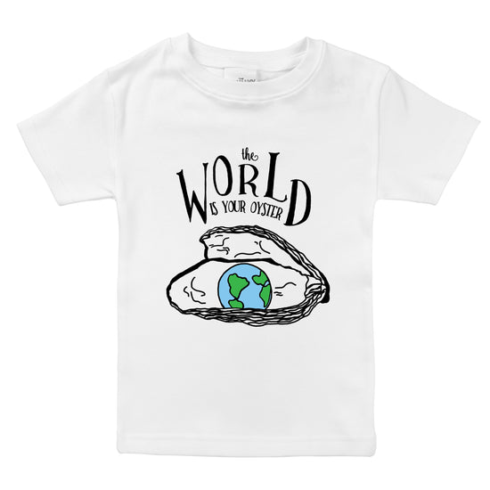 the world is your oyster world map globe pearl organic cotton baby onesie toddler shirt