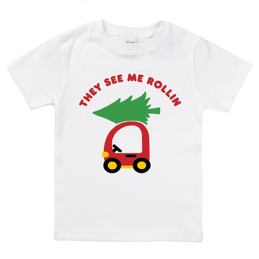 they see me rollin they hatin riding christmas tree funny car fresh farm unisex organic baby onesie toddler graphic sayings tee shirt