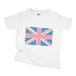 pink and blue union jack flag organic cotton baby onesie toddler shirt