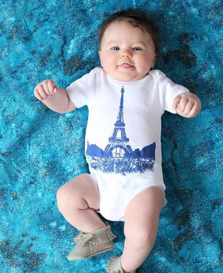 eiffel tower paris photograph unisex organic cotton rench baby onesie toddler shirt