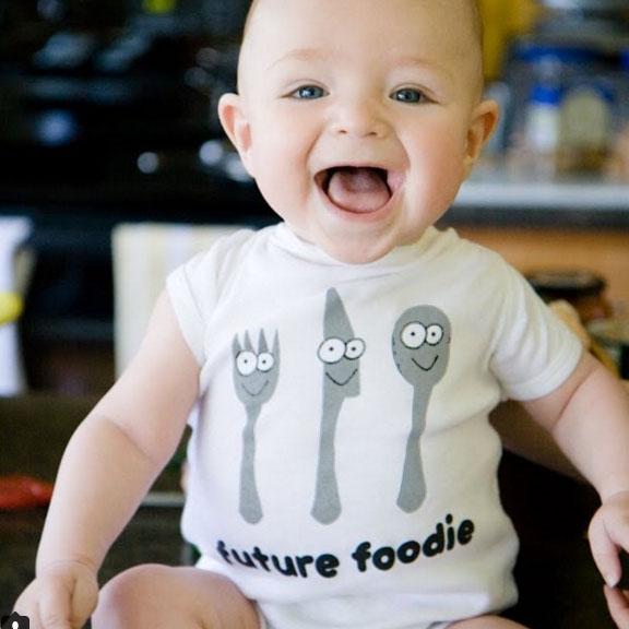 future foodie organic cotton fork knife and spoon baby onesie toddler shirt