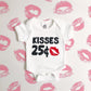 kisses 25 cents my first valentines day organic unisex funny sayings baby onesie