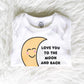 i love you to the moon and back organic cotton unisex preemie newborn baby onesie shower gift