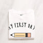 my first day of school shirt for kids boys girls unisex yellow no 2 pencil organic cotton toddler tee