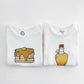 Pancakes & Syrup Organic Cotton Baby Onesie Toddler T-Shirt Matching Twin Siblings Set