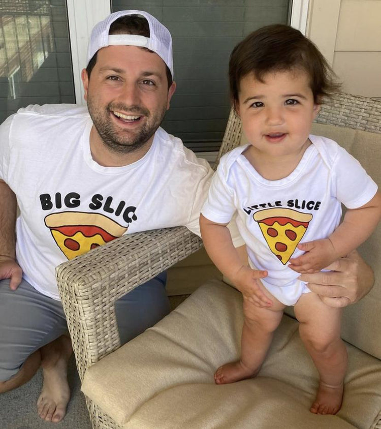 Pizza with one slice missing Father and son matching shirts - TenStickers